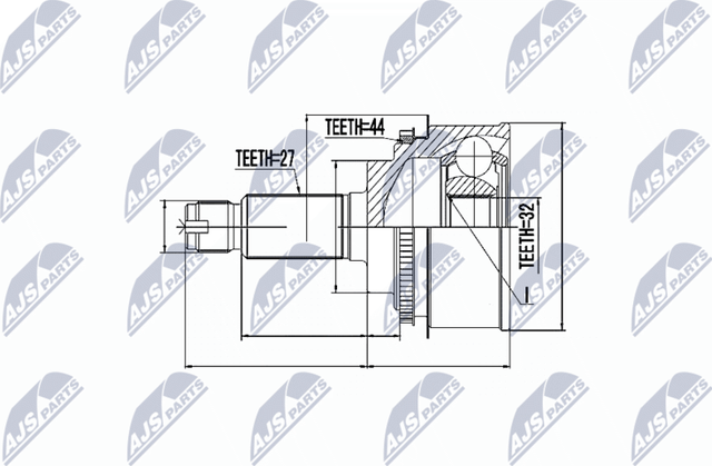 Шрус наружный (граната) NTY передний для Subaru Impreza II 2000-2008. Артикул NPZ-SB-012
