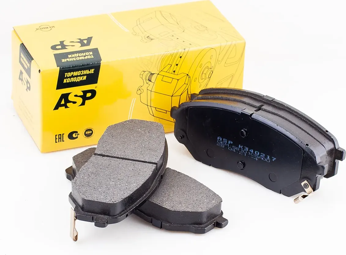 Передние тормозные колодки HYUNDAI Santa Fe 18-> (R17) / KIA Sorento 15 (ASP) ASP. Артикул K340217