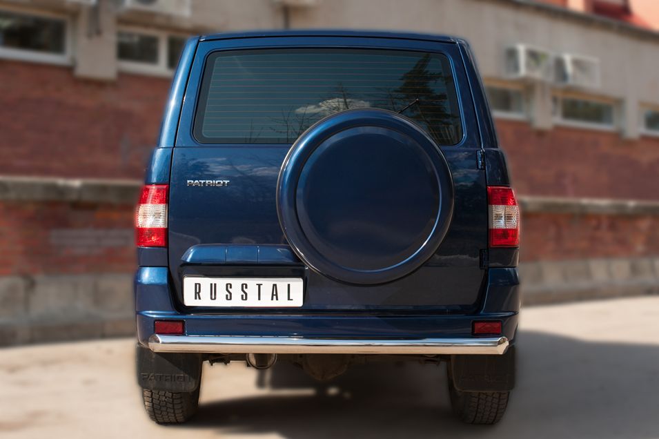 Защита RusStal заднего бампера d76 (дуга) для УАЗ Patriot 2014-2026. Артикул UPZ-002069