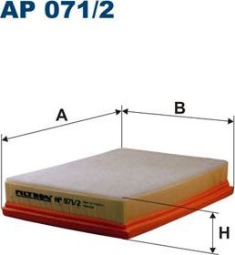 Воздушный фильтр Filtron для Opel Combo B 1994-2001. Артикул AP 071/2