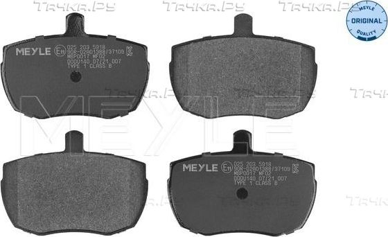 Тормозные колодки Meyle Original. Артикул 025 203 5918