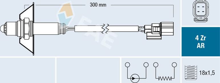 Лямбда-зонд (кислородный датчик) FAE. Артикул 75608