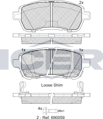 Тормозные колодки Icer. Артикул 181881