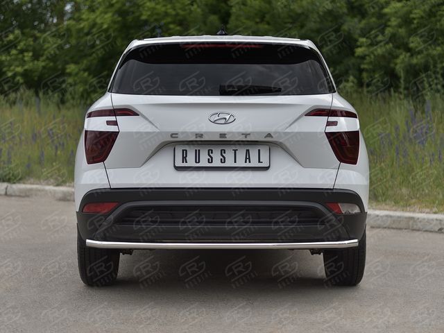 Защита RusStal заднего бампера d42 (секции) для Hyundai Creta II 2021-2026. Артикул HCRZ-003825