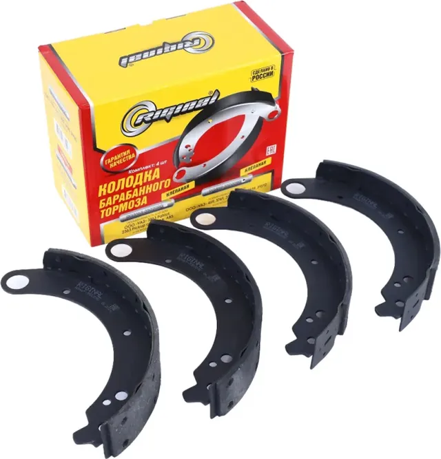 Колодка тормозная УАЗ-469,3741,3909,3303,31519,31512 клепаная комплект 4шт (Riginal). Артикул RG4693502090
