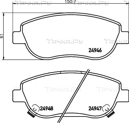 Тормозные колодки Mintex. Артикул MDB3052
