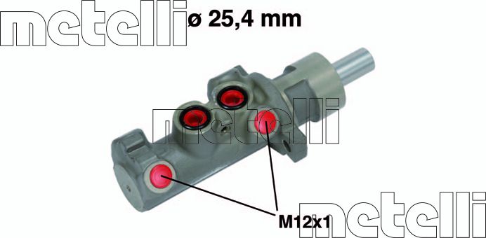 Тормозной цилиндр главный Metelli (алюминий). Артикул 05-0642