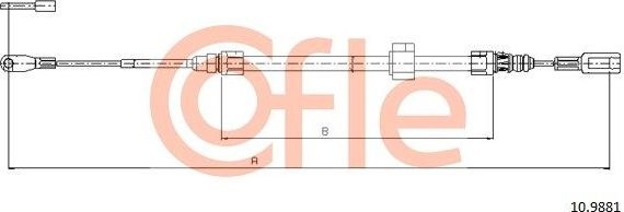 Трос ручника (тросик ручного тормоза) Cofle передний для Volkswagen LT II 1996-2006. Артикул 92.10.9881