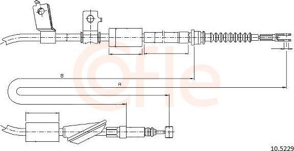 Трос ручника (тросик ручного тормоза) Cofle. Артикул 10.5229