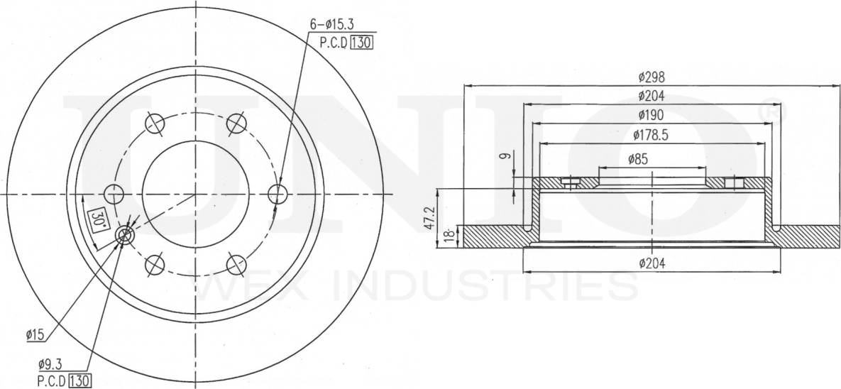 Диск тормозной (Unio). Артикул BRD-20584