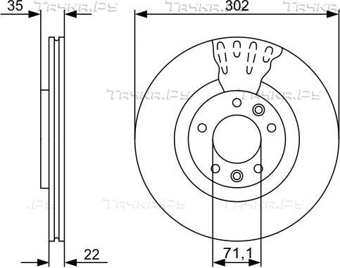 Тормозной диск Bosch задний для Citroen C6 2005-2012. Артикул 0 986 479 500