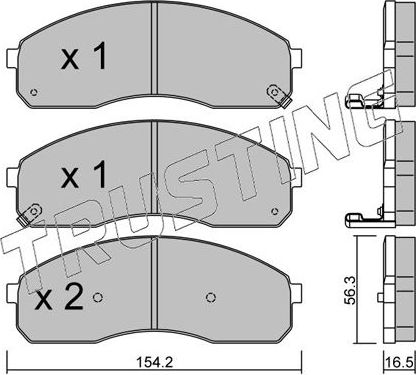 Тормозные колодки Trusting передние для Kia Pregio I 2000-2007. Артикул 383.0
