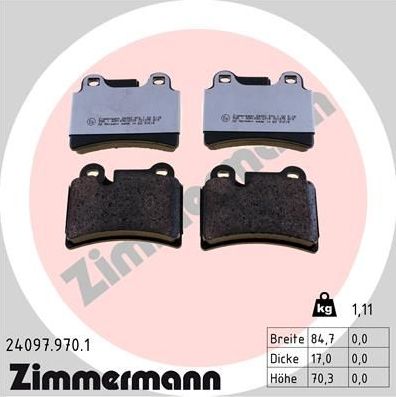 Тормозные колодки Zimmermann rd:z. Артикул 24097.970.1