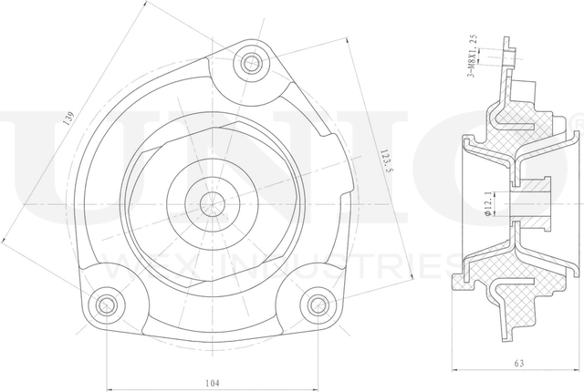 Опора амортизационной стойки (Unio). Артикул RMP-13049