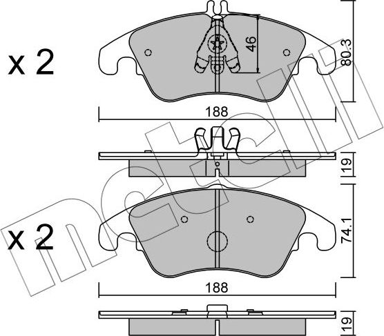 Тормозные колодки Metelli. Артикул 22-0775-2
