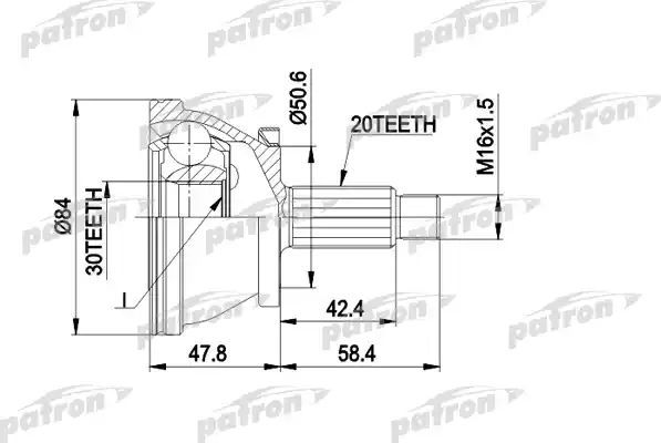 Шрус наружный (граната) Patron. Артикул PCV1403