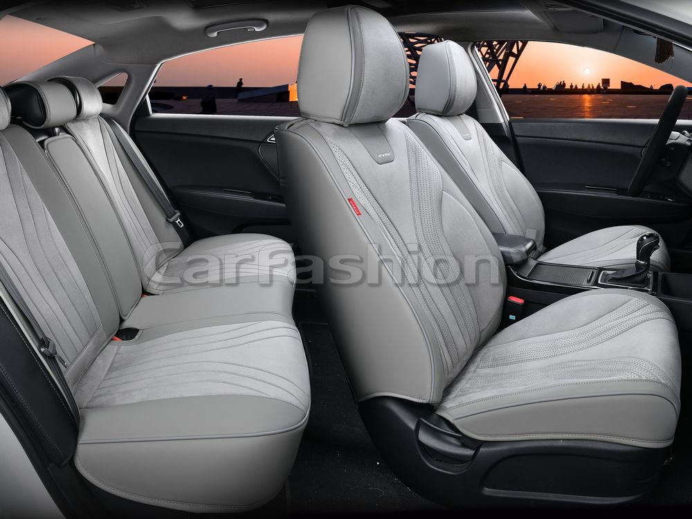 Чехлы универсальные каркасные CarFashion 5D Legion Plus на сидения авто, цвет Темно-серый/Темно-серый/Серый. Артикул 27320