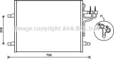 Радиатор кондиционера (конденсатор) AVA для Ford Kuga I 2008-2012. Артикул FDA5483