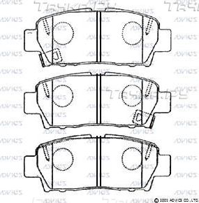 Тормозные колодки Advics задние для Toyota Avalon I 1996-1999. Артикул SN660P