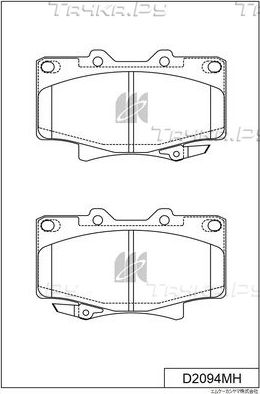 Тормозные колодки MK Kashiyama передние для Lexus LX 470 1998-2008. Артикул D2094MH