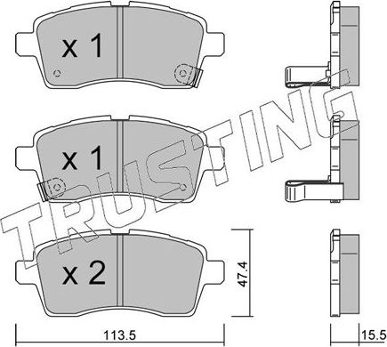 Тормозные колодки Trusting. Артикул 1162.0