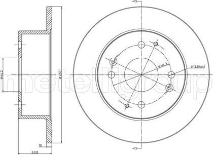 Тормозной диск Trusting задний для Honda Accord VI 1998-2002. Артикул DF1103