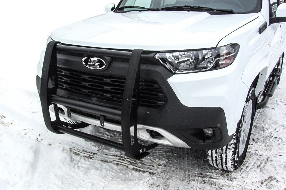 Кронштейн Slitkoff для противотуманных фар BRUTAL для Lada Niva Travel 2020-2026 ЧЕРНЫЙ матовый. Артикул NivTR016B