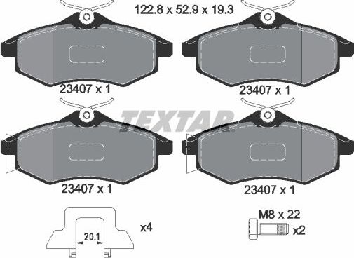 Тормозные колодки Textar Q+. Артикул 2340702