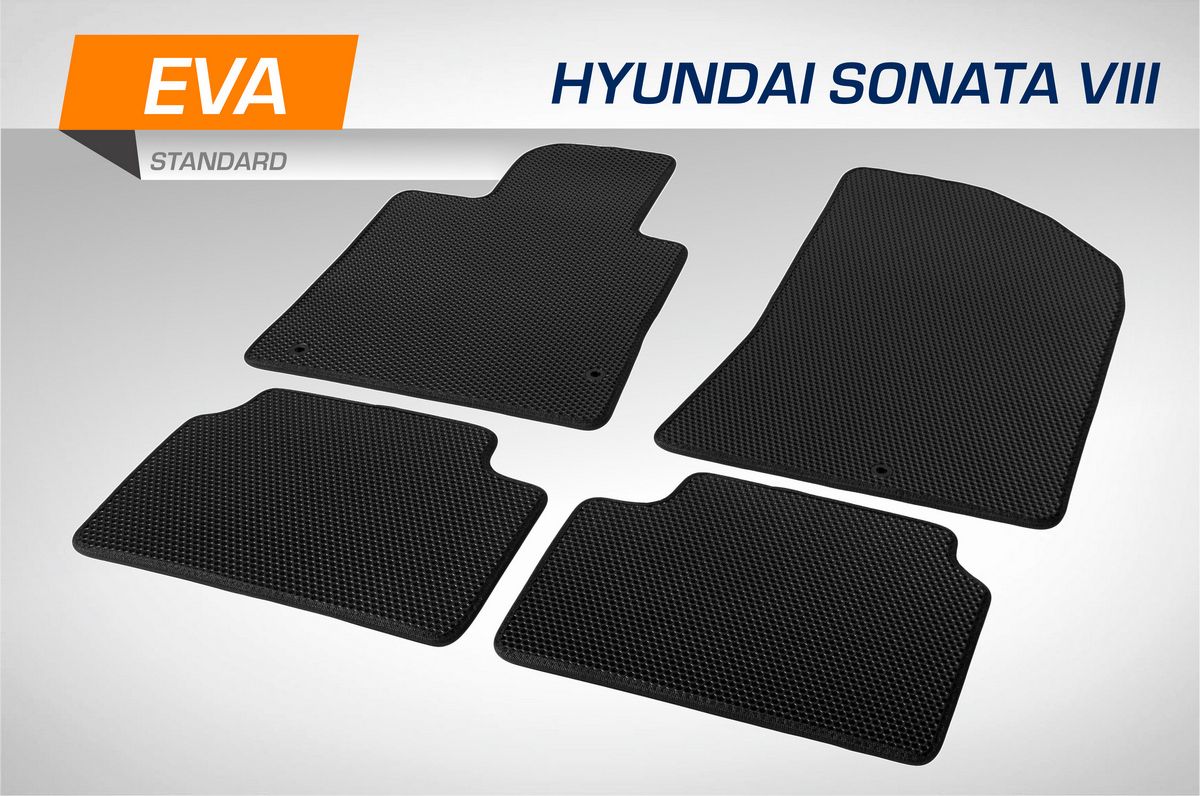 Коврики AutoFlex EVA (ЭВА, ЕВА) Standart для салона Hyundai Sonata VIII поколение седан 2019-2026. Артикул 6230501