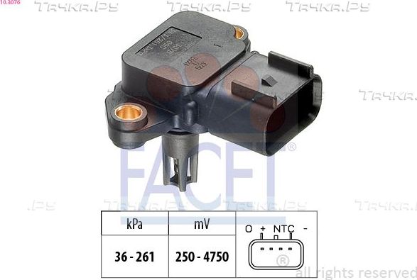 Датчик абсолютного давления (ДАД, MAP) Facet Made in Italy - OE Equivalent. Артикул 10.3076