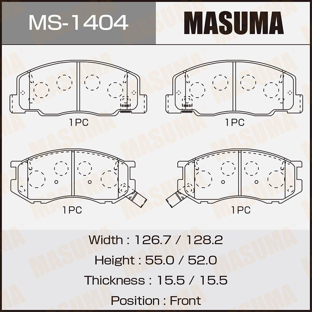 Тормозные колодки Masuma. Артикул MS-1404