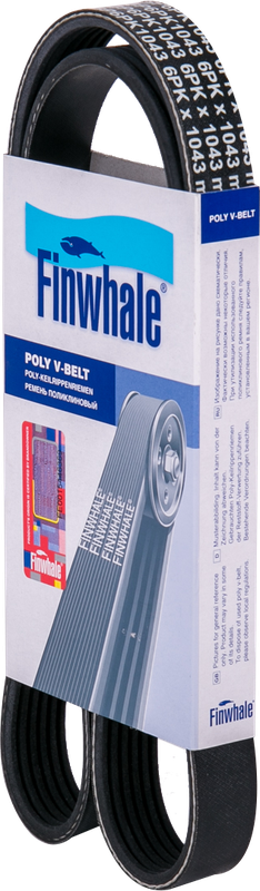 Приводной ремень поликлиновой Finwhale для Volkswagen Passat B3 1996-1997. Артикул BP6PK1043