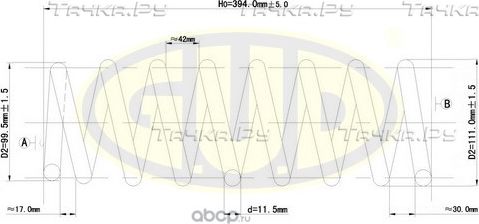 Пружина подвески G.U.D.. Артикул GCS208448