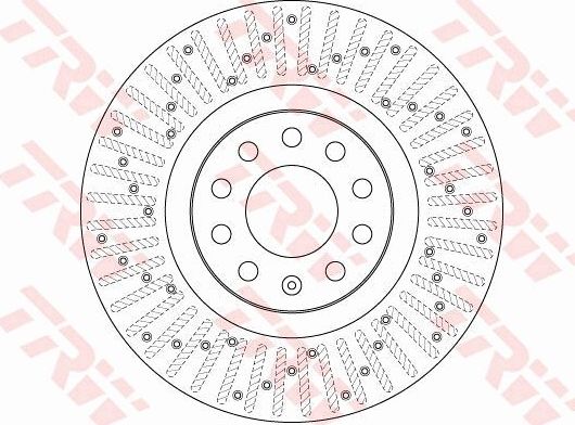 Тормозной диск TRW передний для Audi A4 III (B7) 2004-2008. Артикул DF6189S
