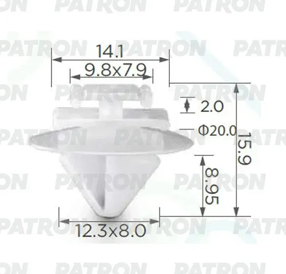 Клипса пластмассовая (Patron). Артикул P370464A