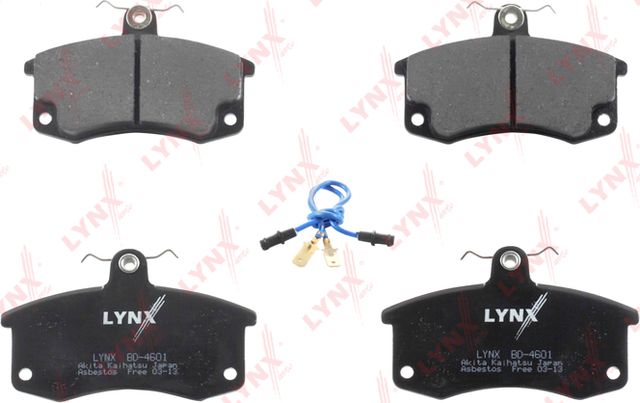 Тормозные колодки LYNXauto передние для ВАЗ Samara (2108, 2109, 2113, 2114) 1986-2013. Артикул BD-4601