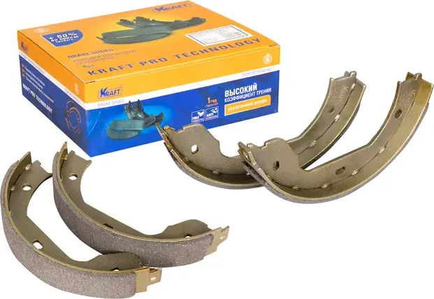 Колодки тормозные VW TRANSPORTER T5 03- руч.торм. 185x30 (Kraft). Артикул KT091542