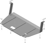 Защита Мотодор усиленная для двигателя и КПП Kia Picanto III хэтчбек 2017-2026.Артикул 61012. Артикул 61012