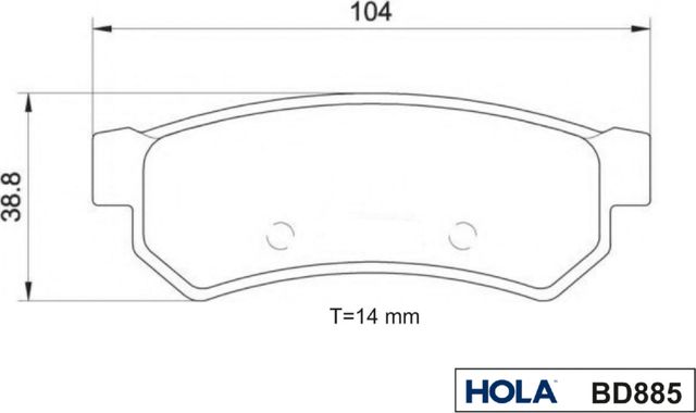 Тормозные колодки HOLA. Артикул BD885