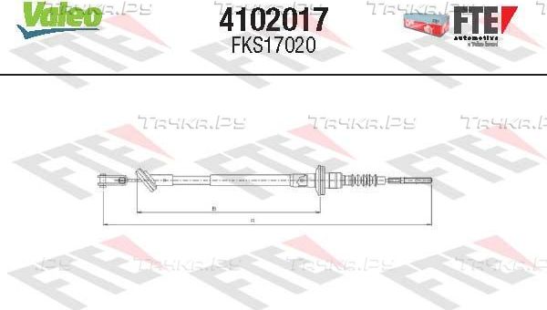 Трос сцепления Valeo FTE CLUTCH ACTUATION. Артикул 4102017
