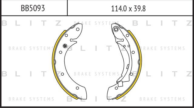 Колодки тормозные барабанные (Blitz). Артикул BB5093