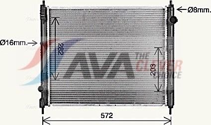 Радиатор охлаждения двигателя AVA ** CLEVER FIT ** для Nissan Juke I 2010-2019. Артикул DN2477
