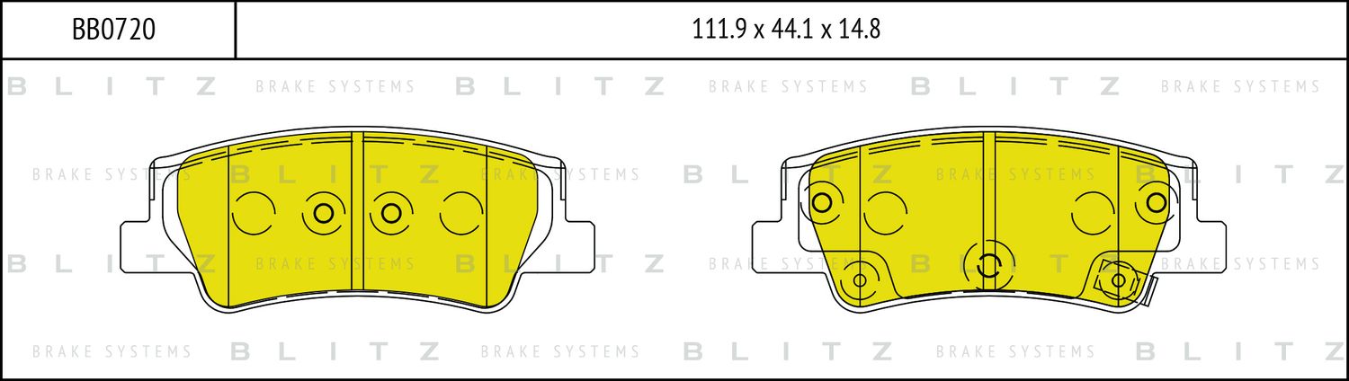 Колодки тормозные дисковые (Blitz). Артикул BB0720