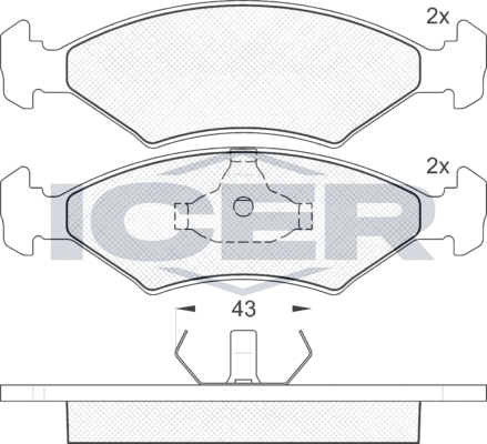 Тормозные колодки Icer передние для Ford Fiesta IV 1995-2002. Артикул 180329