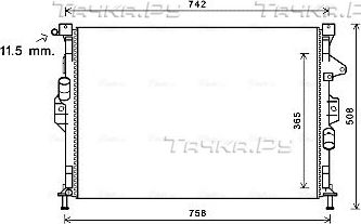 Радиатор охлаждения двигателя AVA. Артикул FD2581
