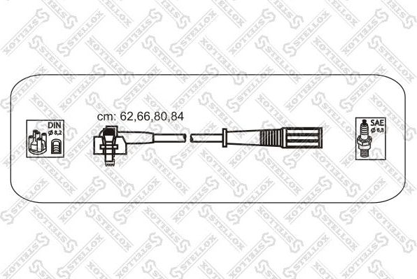 Высоковольтные провода (провода зажигания) (комплект) Stellox для Ford Escort V 1990-1999. Артикул 10-38115-SX