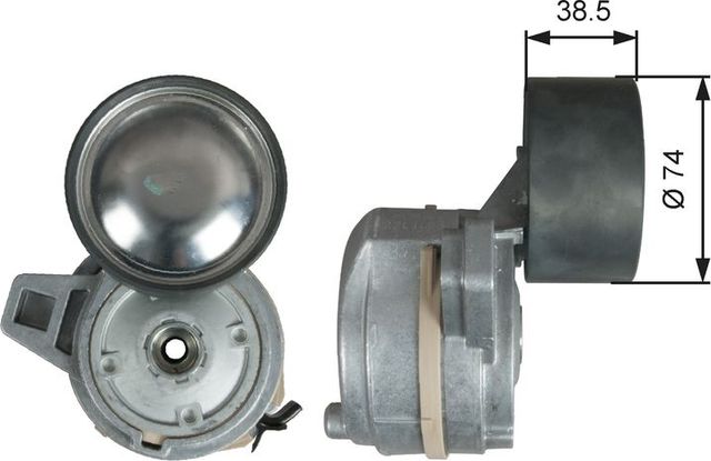 Натяжной ролик (натяжитель) приводного клинового зубчатого ремня Gates (Металл). Артикул T38712