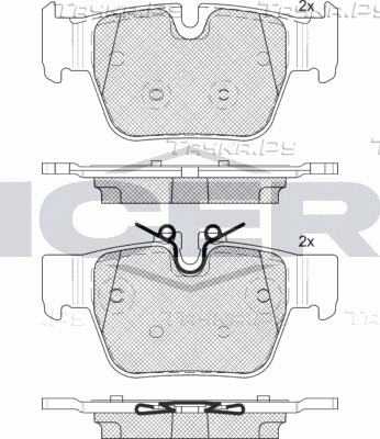 Тормозные колодки Icer задние для MINI Clubman II (F54) 2019-2026. Артикул 182393