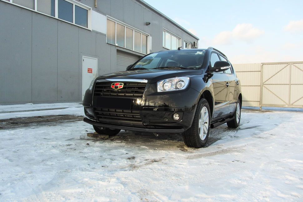 Защита Slitkoff переднего бампера d57 для Geely Emgrand X7 рестайлинг 2016-2026 Черная. Артикул z