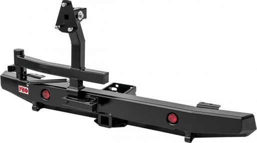 Бампер силовой РИФ задний с квадратом под фаркоп, фонарями и калиткой, лифт 65 мм для УАЗ Hunter 2003-2026. Артикул RIF469-22125